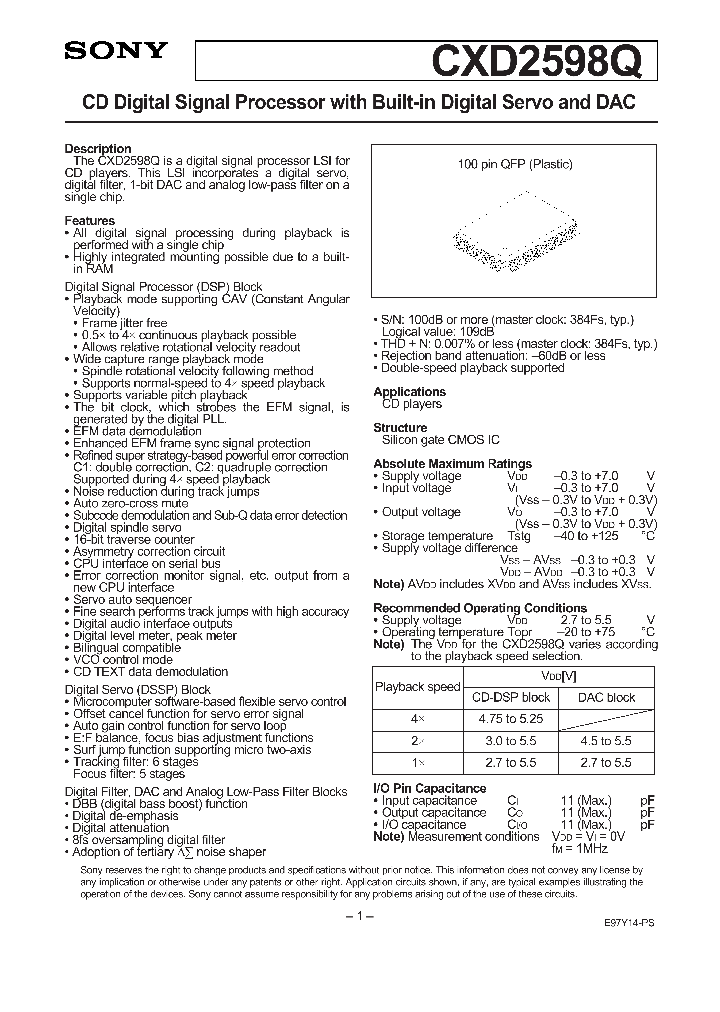 CXD2598Q_8900654.PDF Datasheet