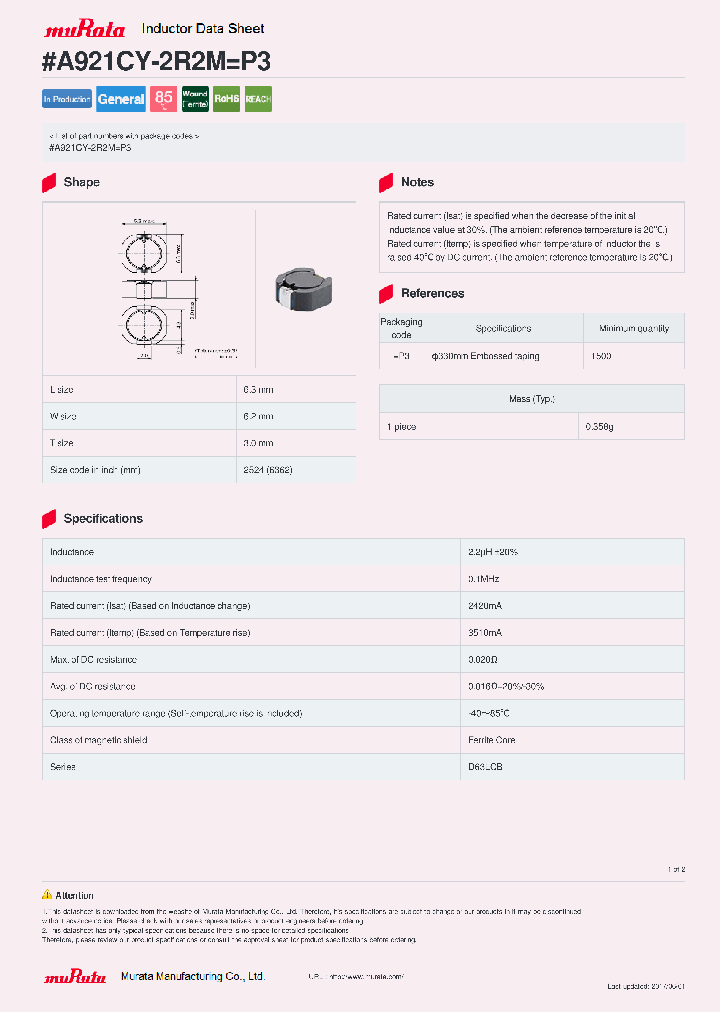 A921CY-2R2M_8901490.PDF Datasheet