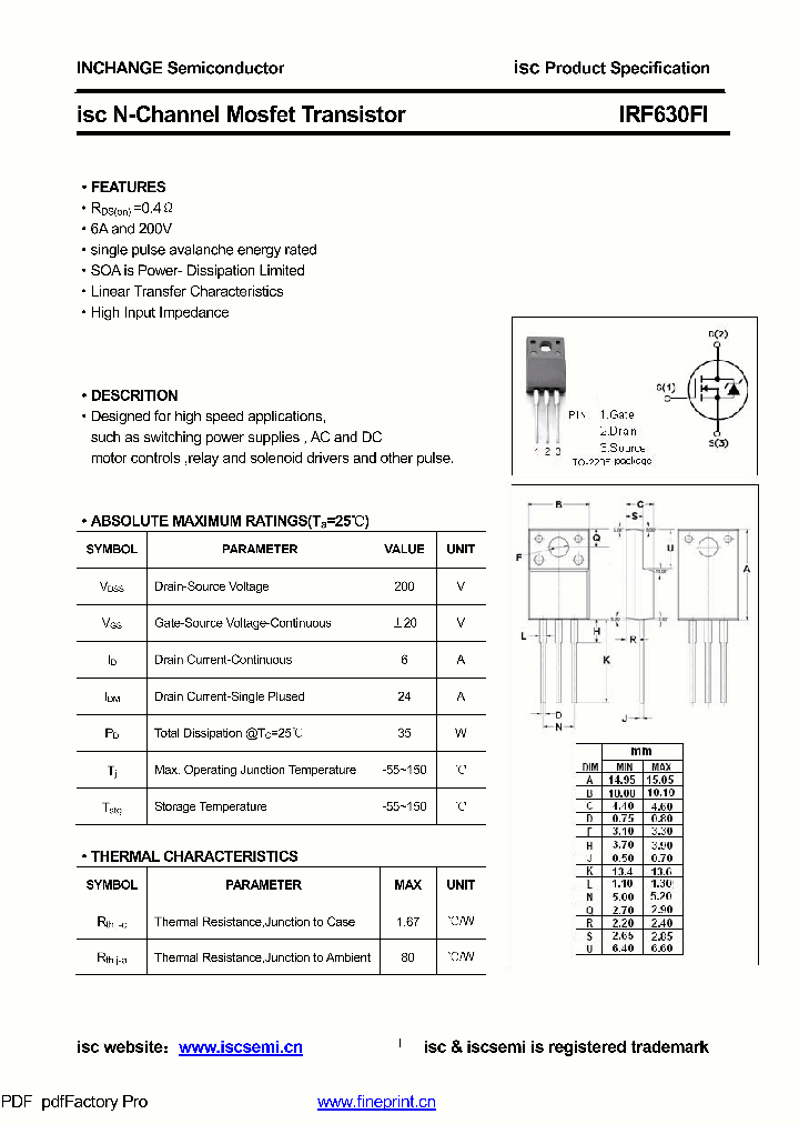 IRF630FI_8904614.PDF Datasheet