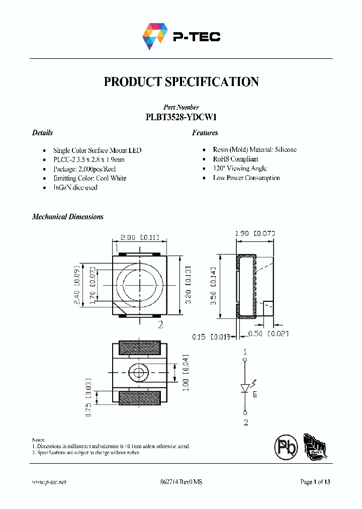 PLBT3528-YDCW1_8904529.PDF Datasheet