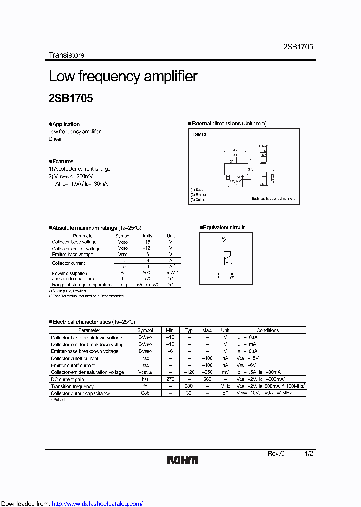 2SB1705TL_8905618.PDF Datasheet