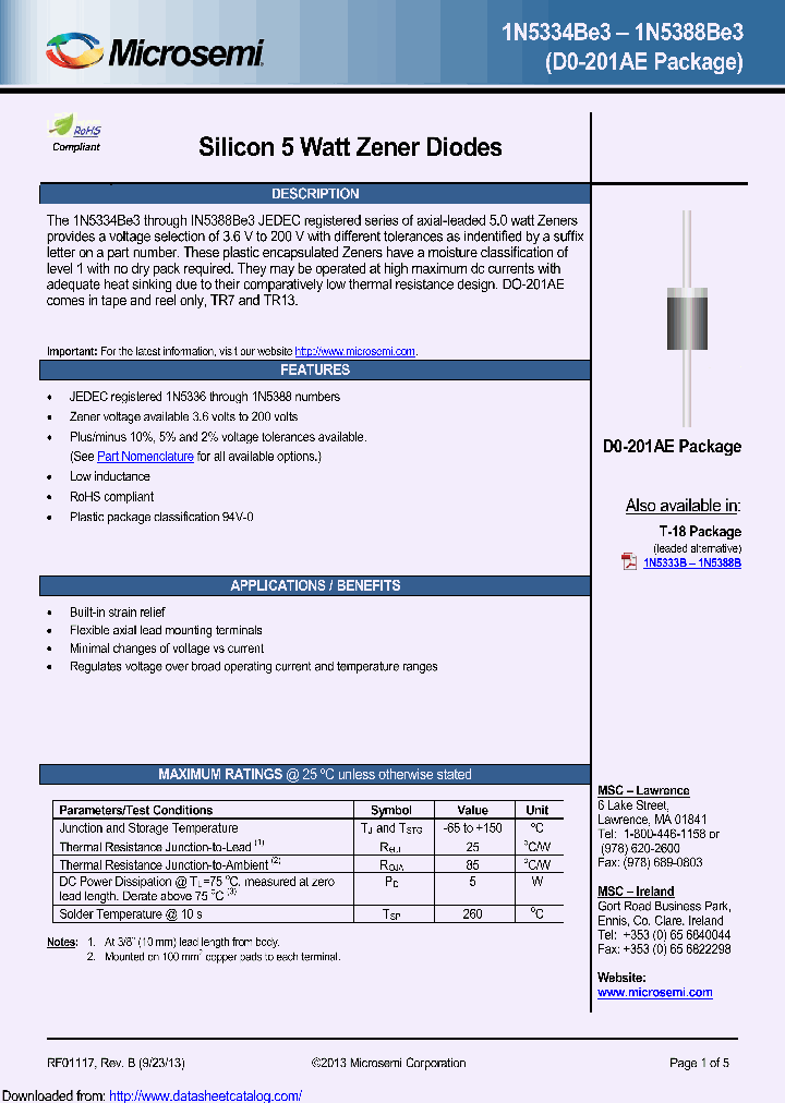 1N5334BE3TR7DO-201AE_8906511.PDF Datasheet