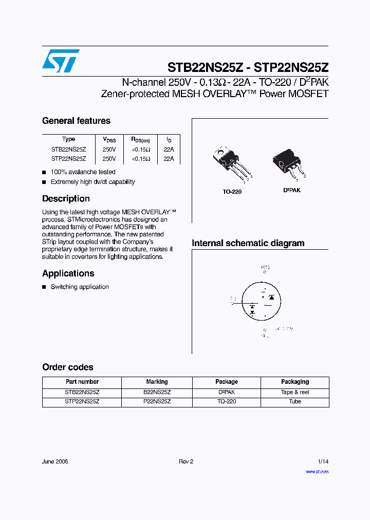 STP22NS25Z_8907002.PDF Datasheet