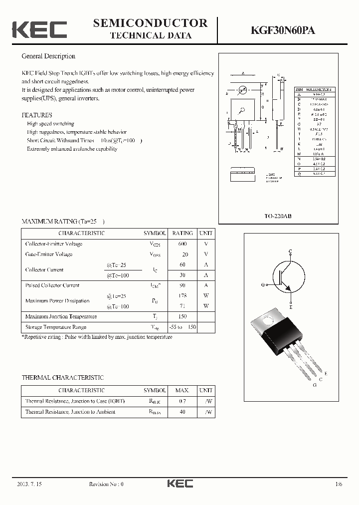 KGF30N60PA_8909738.PDF Datasheet