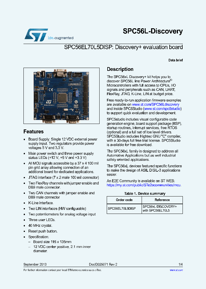 SPC56L-DISCOVERY_8909858.PDF Datasheet