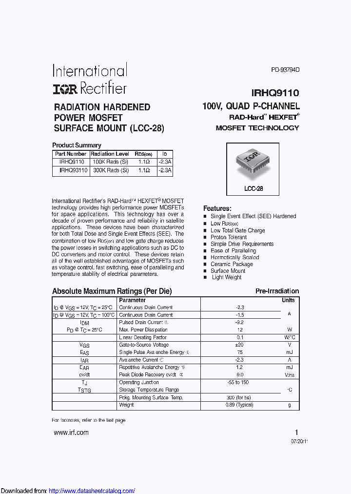 IRHQ9110SCS_8910574.PDF Datasheet