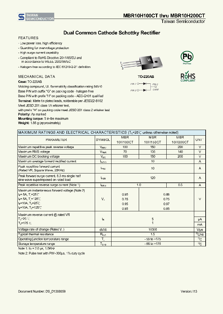 MBR10H100CT_8910602.PDF Datasheet