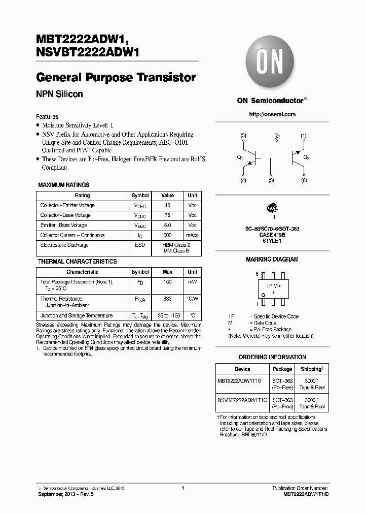 MBT2222ADW1T1G_8910973.PDF Datasheet