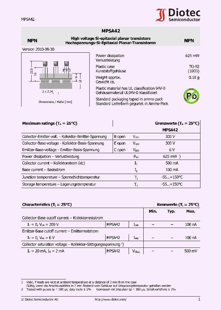 MPSA42_8912649.PDF Datasheet