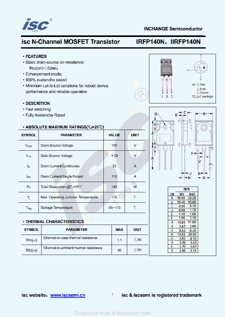 IIRFP140N_8912865.PDF Datasheet