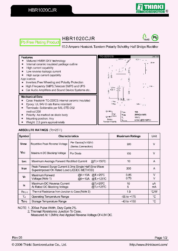 HBR1020CJR_8913180.PDF Datasheet
