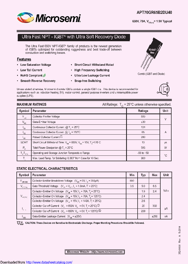 APT70GR65B2DU40_8913302.PDF Datasheet