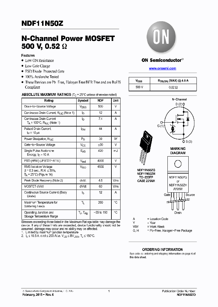 NDF11N50Z_8914577.PDF Datasheet
