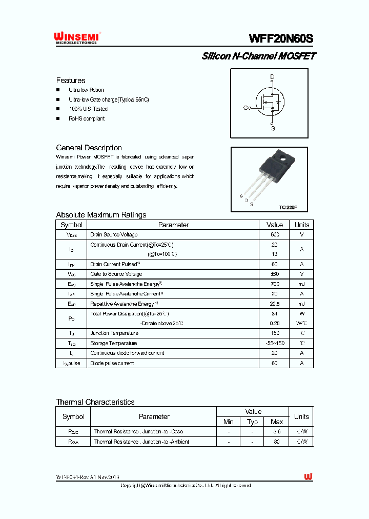 WFF20N60S-13_8915300.PDF Datasheet
