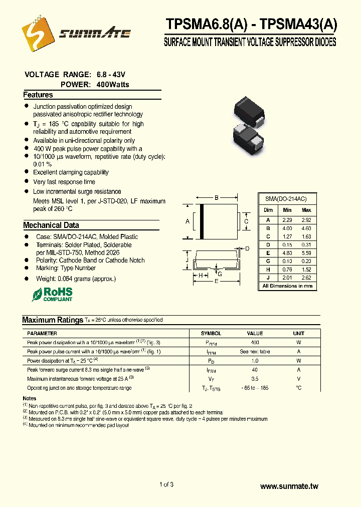 TPSMA10A_8915259.PDF Datasheet