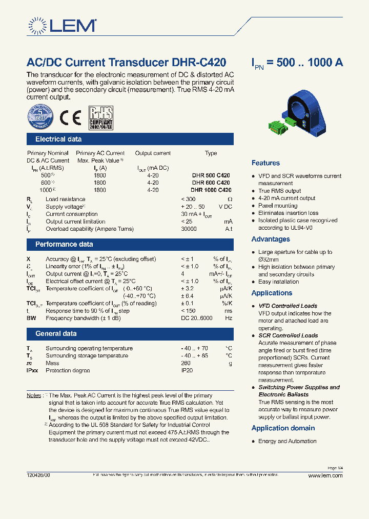 DHR1000C420_8916013.PDF Datasheet