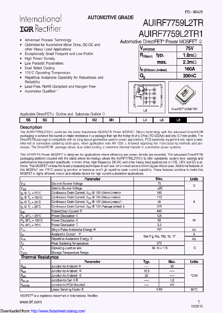 AUIRF7759L2_8917828.PDF Datasheet
