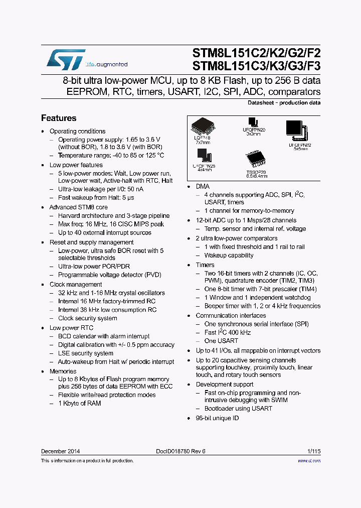 STM8L151F2U6TR_8920646.PDF Datasheet