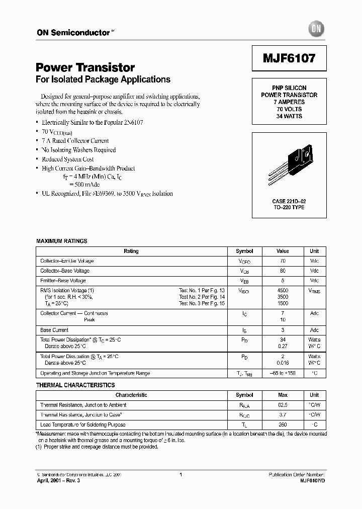 MJF6107-D_8921633.PDF Datasheet