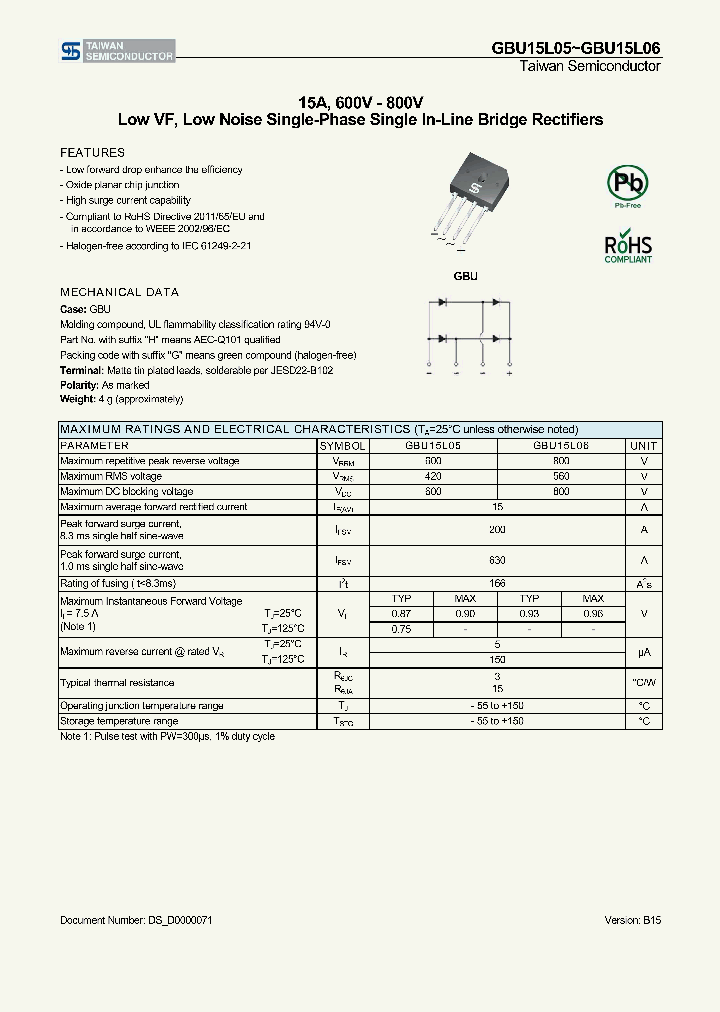 GBU15L06_8921593.PDF Datasheet