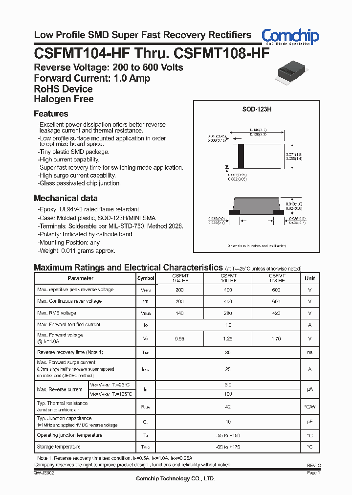CSFMT108-HF_8922780.PDF Datasheet