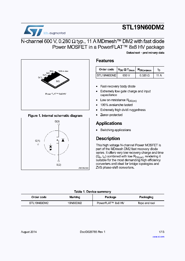 STL19N60DM2_8923185.PDF Datasheet