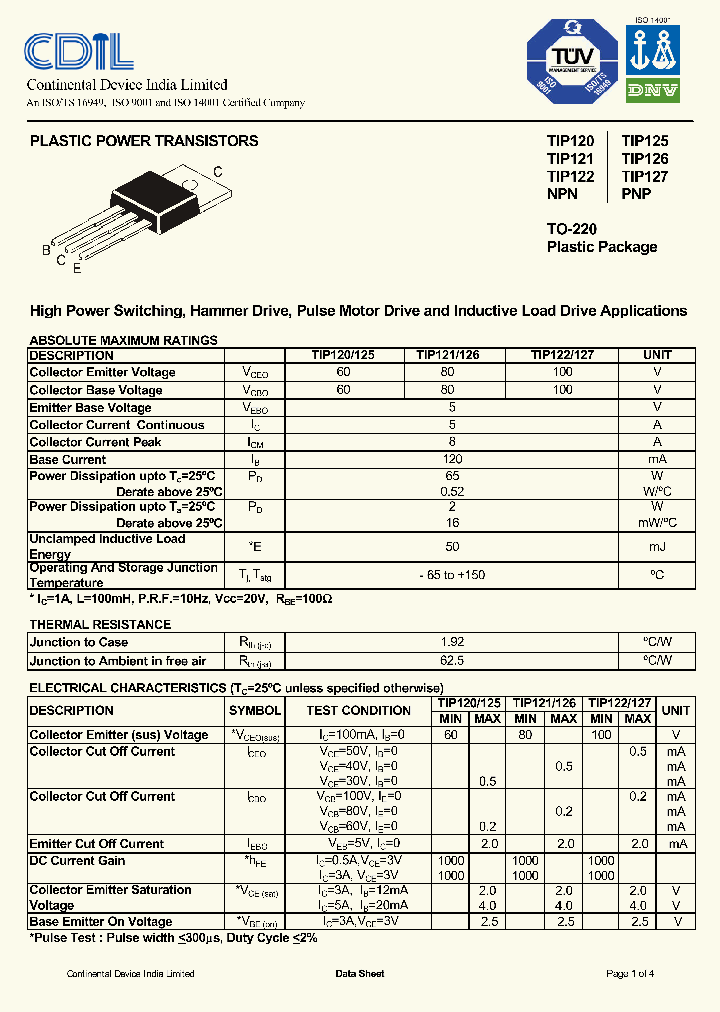 TIP126PNP_8923642.PDF Datasheet