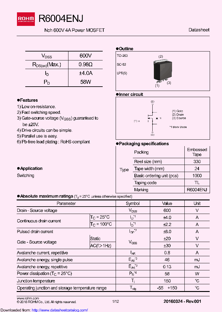 R6004ENJTL_8924118.PDF Datasheet