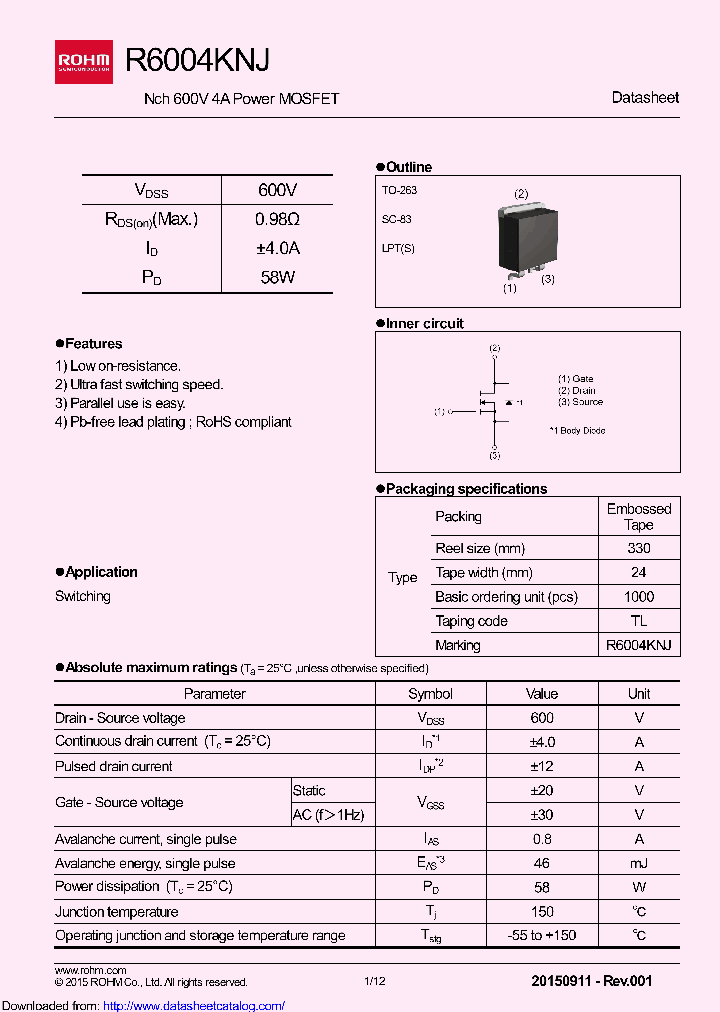 R6004KNJTL_8924119.PDF Datasheet