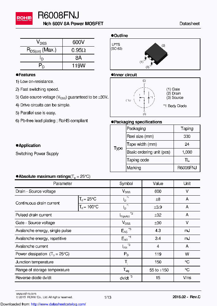 R6008FNJTL_8924121.PDF Datasheet