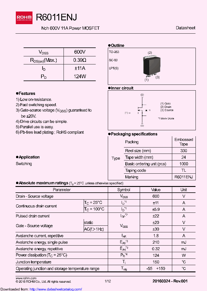 R6011ENJTL_8924123.PDF Datasheet