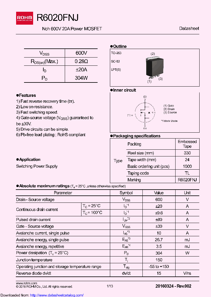 R6020FNJTL_8924130.PDF Datasheet