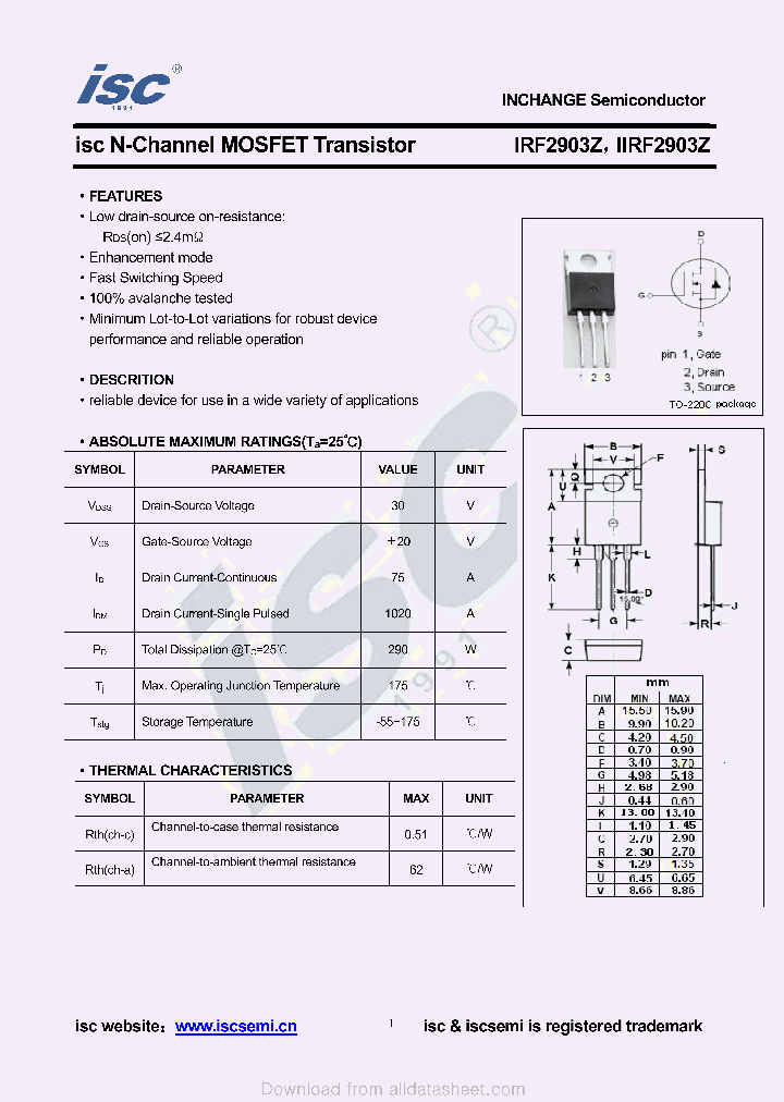 IIRF2903Z_8924860.PDF Datasheet