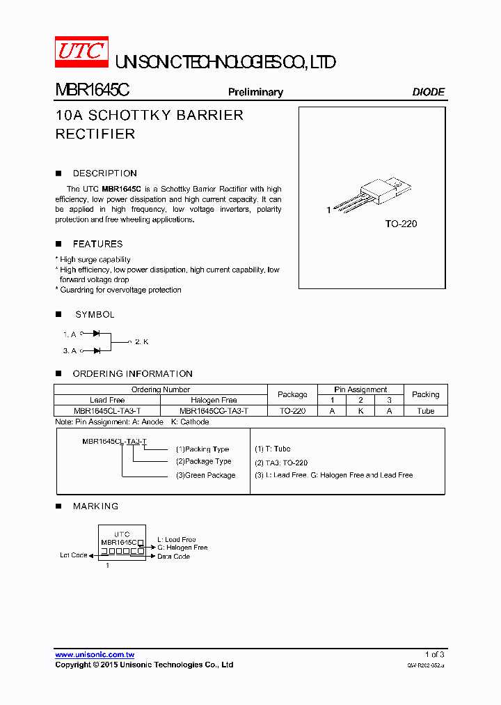 MBR1645CG-TA3-T_8925221.PDF Datasheet