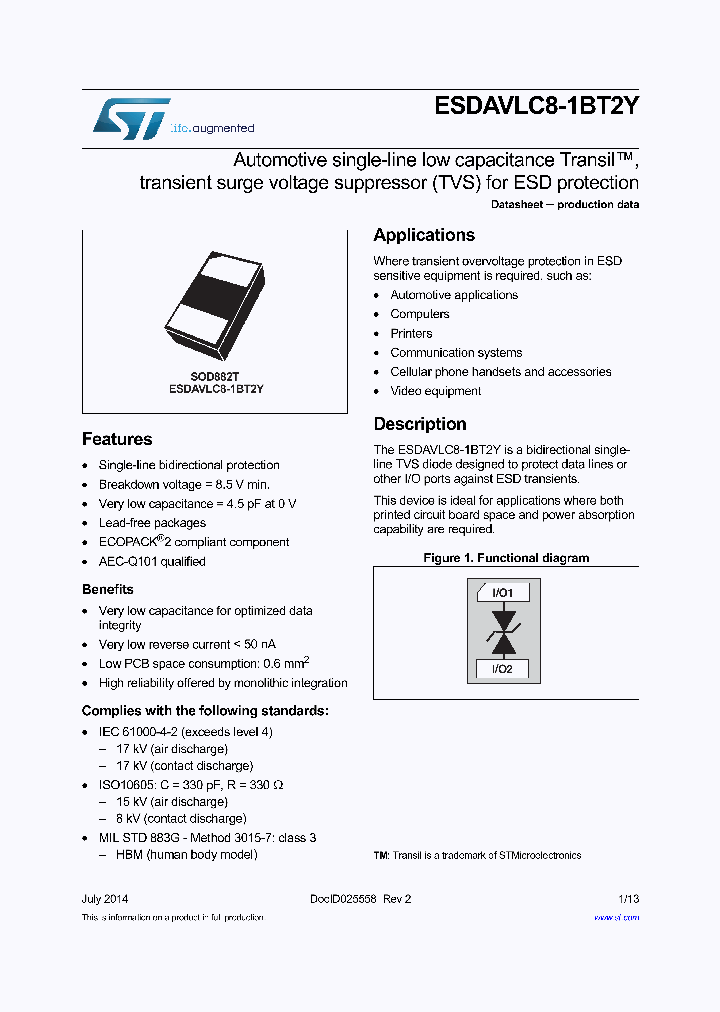 ESDAVLC8-1BT2Y_8926623.PDF Datasheet