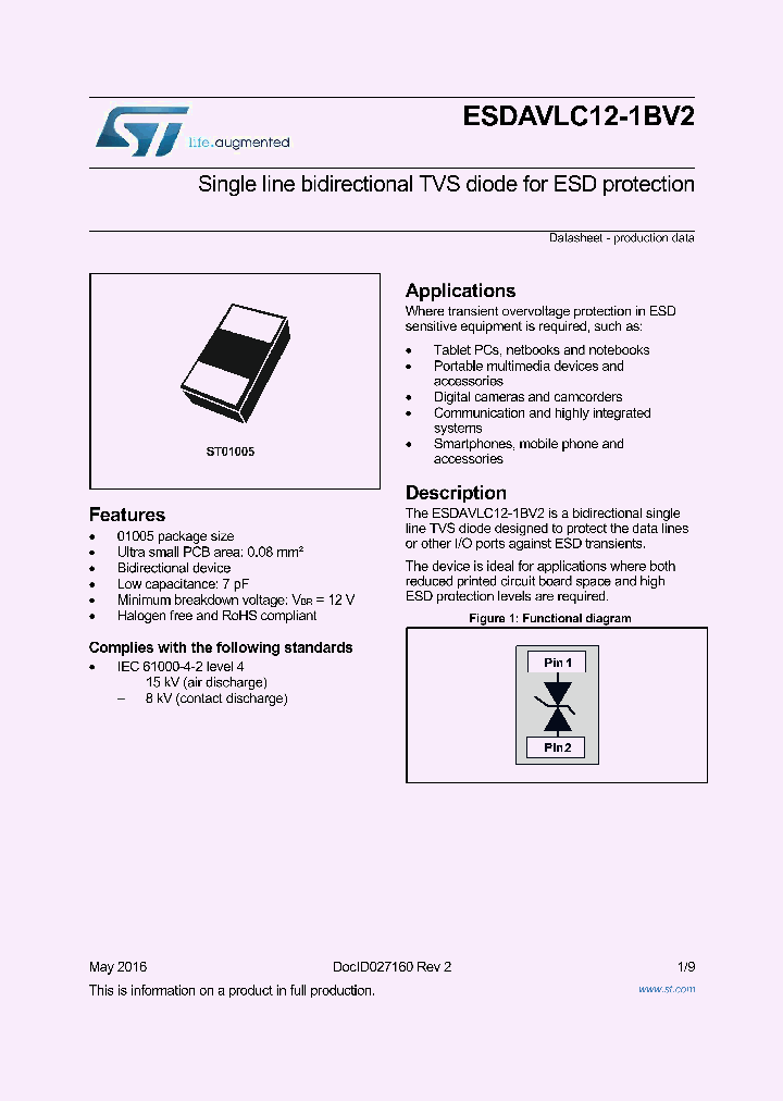 ESDAVLC12-1BV2_8926618.PDF Datasheet