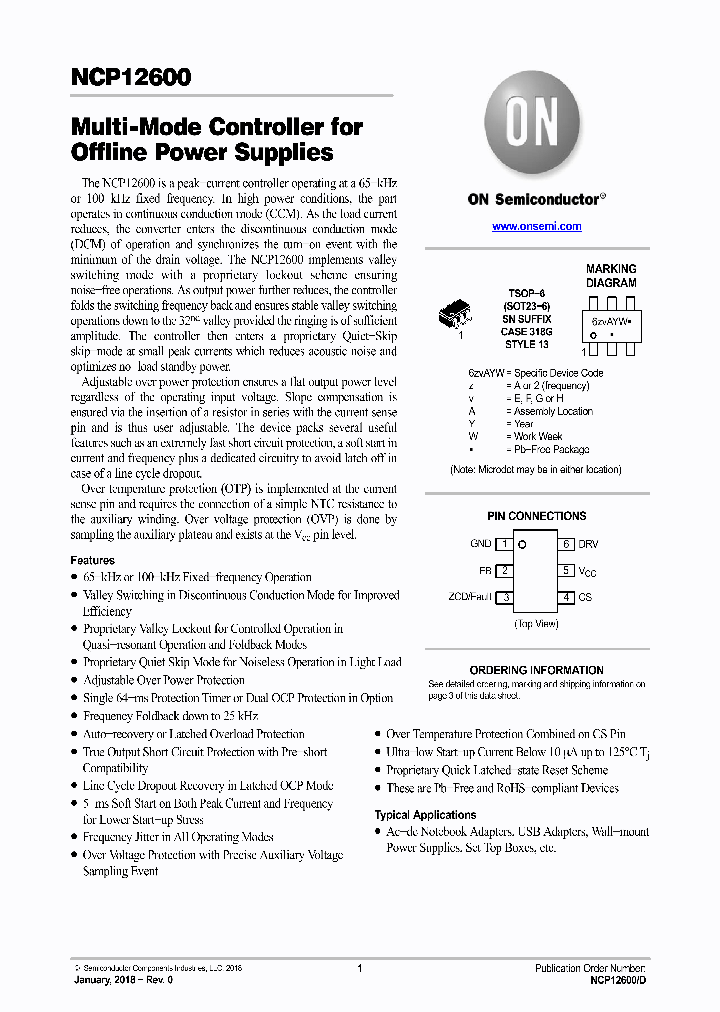 NCP12600AAASN100T1G_8927592.PDF Datasheet
