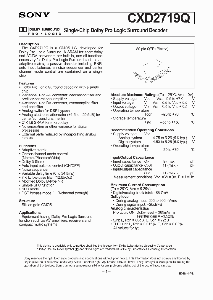 CXD2719Q_8927873.PDF Datasheet