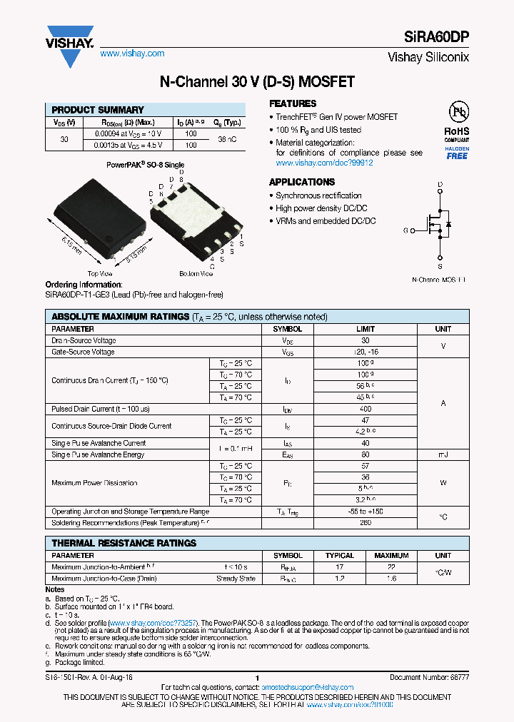 SIRA60DP_8928808.PDF Datasheet