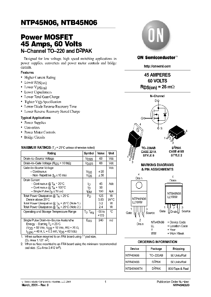 NTP45N06_8929181.PDF Datasheet