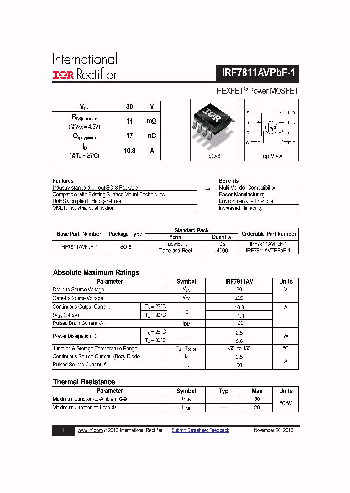IRF7811AVPBF-1_8929416.PDF Datasheet