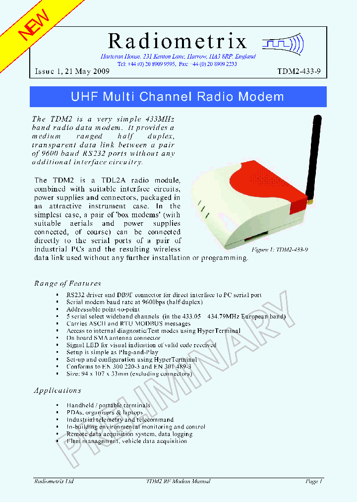 TDM2-433-9_8929800.PDF Datasheet