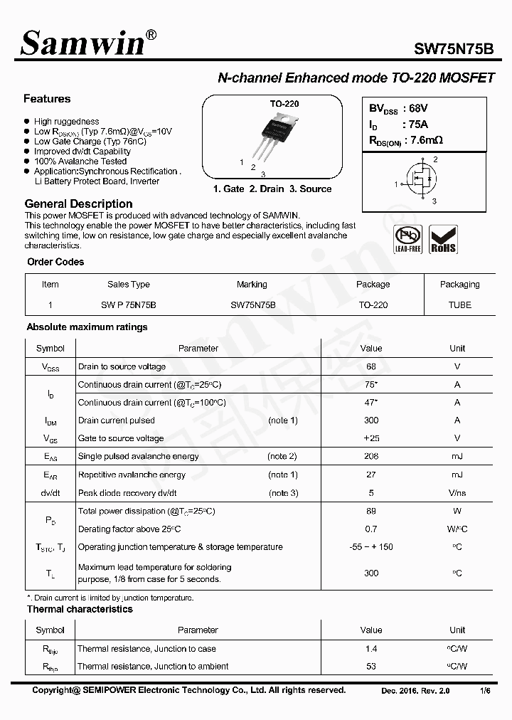 SW75N75B_8930474.PDF Datasheet