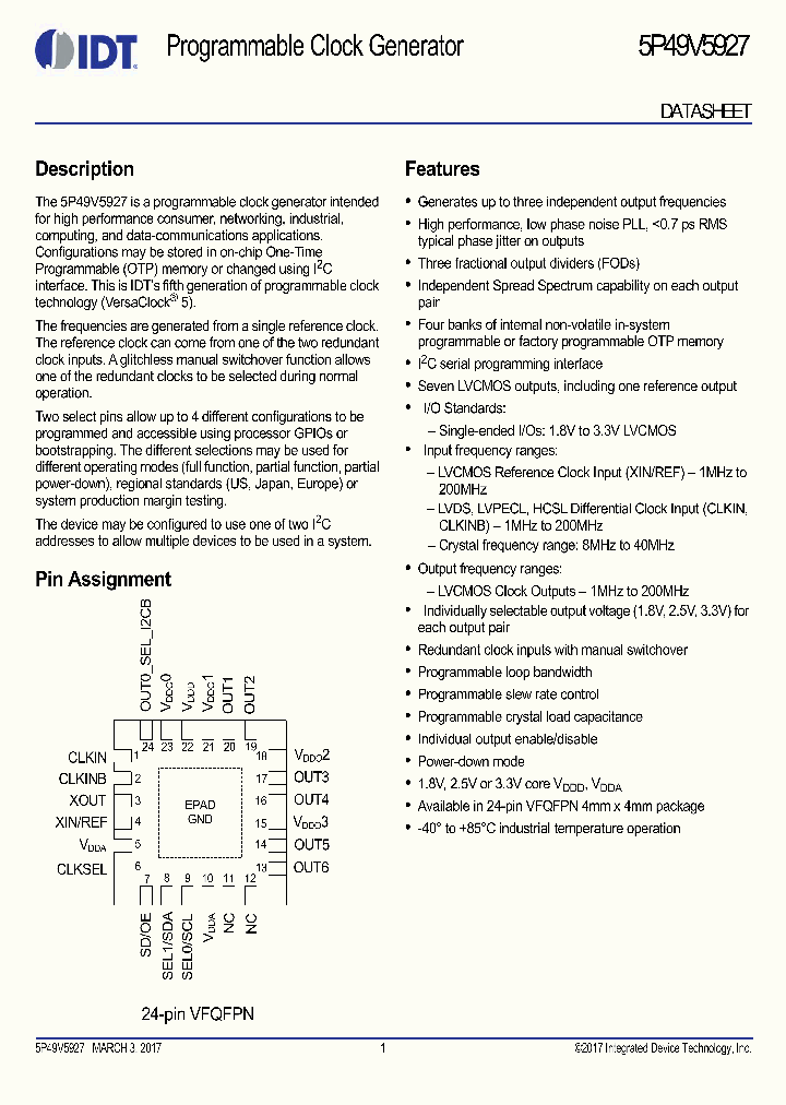 5P49V5927BDDDNLGI8_8930674.PDF Datasheet