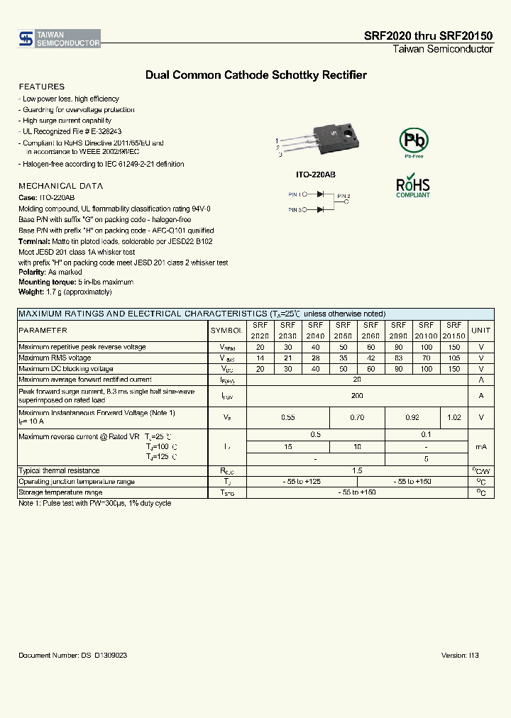 SRF2090_8931287.PDF Datasheet