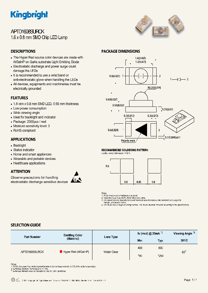 APTD1608SURCK_8931452.PDF Datasheet