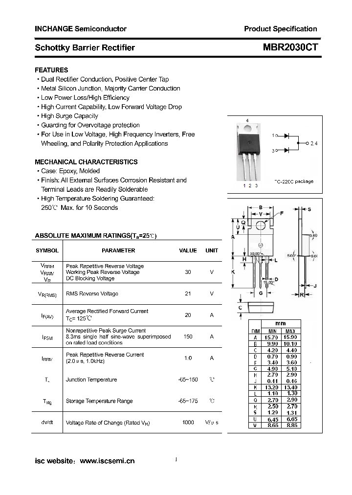 MBR2030CT_8932619.PDF Datasheet