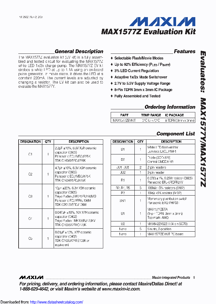 MAX1577ZEVKIT_8932710.PDF Datasheet