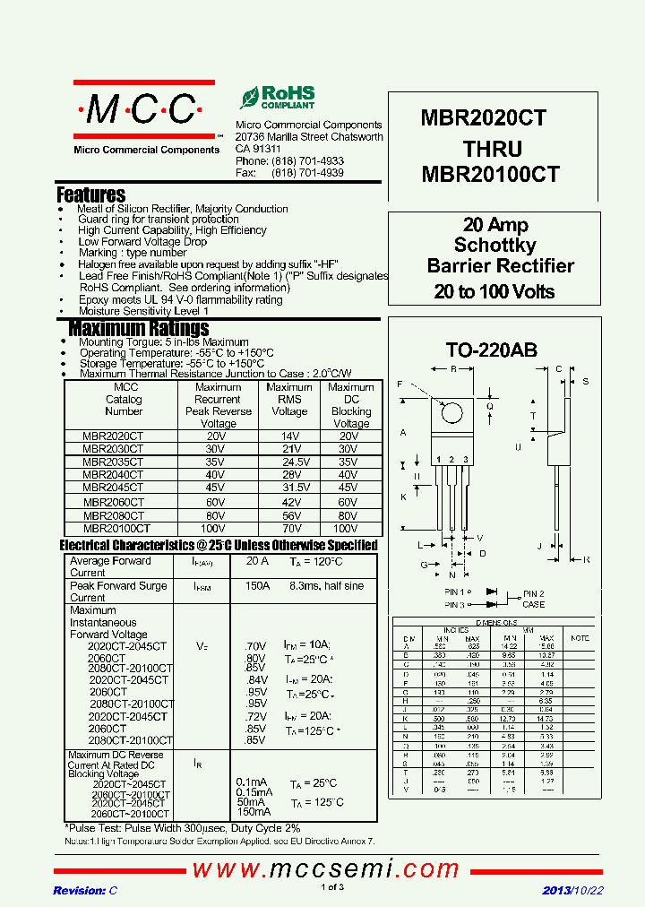 MBR2030CT_8932626.PDF Datasheet