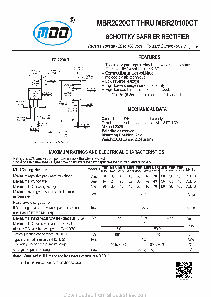 MBR2030CT_8932623.PDF Datasheet